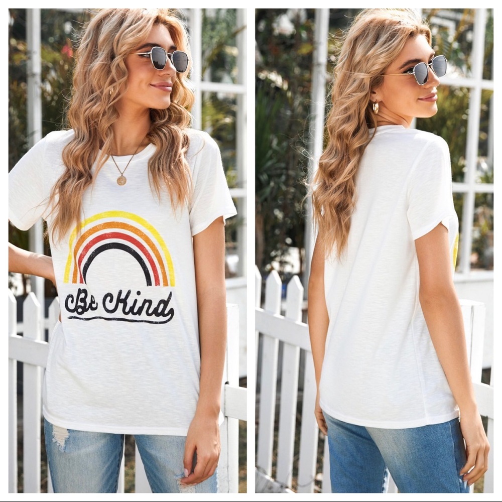 Rainbow 🌈 Letter Print Tee - Picture 4 of 4